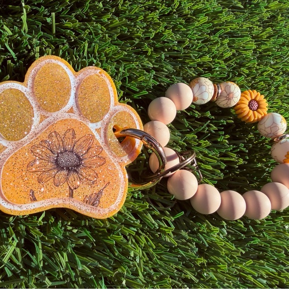 Floral Yellow Key & Card Holder - Picture 4 of 6